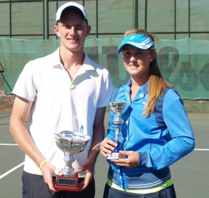 from left: Fourth seed Kris Van Wyk of Western Province and fifth seed Lee Barnard of Gauteng North were crowned the 2014 winners of the Wanderers Junior ITF in the boys and girls singles at the Wanderers Junior ITF on Friday. Lee003: Fifth seed Lee Barnard of Gauteng North, winner of the girls singles Wanderers Junior ITF 2014. Barnard beat unseeded Minette Van Vreden of Boland 6-2 6-2 to take the title on Friday.