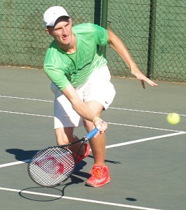 Kris: Fourth seed Kris Van Wyk of Western Province in action at the Wanderers Junior ITF on Friday. Van Wyk beat fellow South African unseeded Philip Franken 6-4 6-3 to take the title. 
