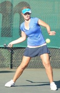 Fifth seed Lee Barnard of Gauteng North in action at the Wanderers Junior ITF on Friday. Barnard beat unseeded Minette Van Vreden also of South Africa 6-2 6-2 in the finals to take the title.