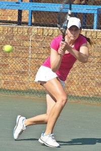 Unseeded Vanja Klaric of Serbia on Wednesday at the Gauteng North Junior ITF. Klaric upset third seed Nadine De Villiers of South Africa 6-4 6-4 in the quarterfinals at the Groenkloof Tennis Stadium in Pretoria.