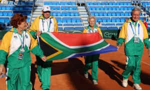 South African Super Seniors at the opening ceremony of the 2015 Super-Seniors World Individual Championships held in Umag, Croatia.