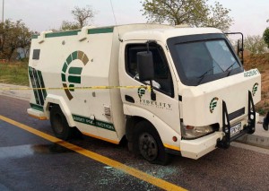 The cash delivery van which was targeted by criminals