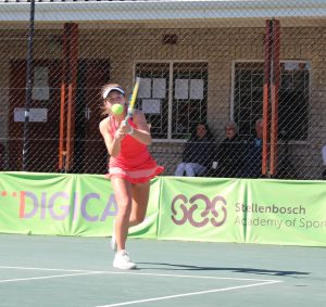 Megan Lombardi of South Africa won through to Thursday’s quarterfinals of the girls singles of the Curro ITF 1 being played at the Stellenbosch University.  Lombardi seeded 8 battled past fellow country man Angela Georgieva 4-6 6-3 6-2 in round 2 on Wednesday. Lombardi will now face 4th seeded Adrienn Nagy of Hungary in the last eight.