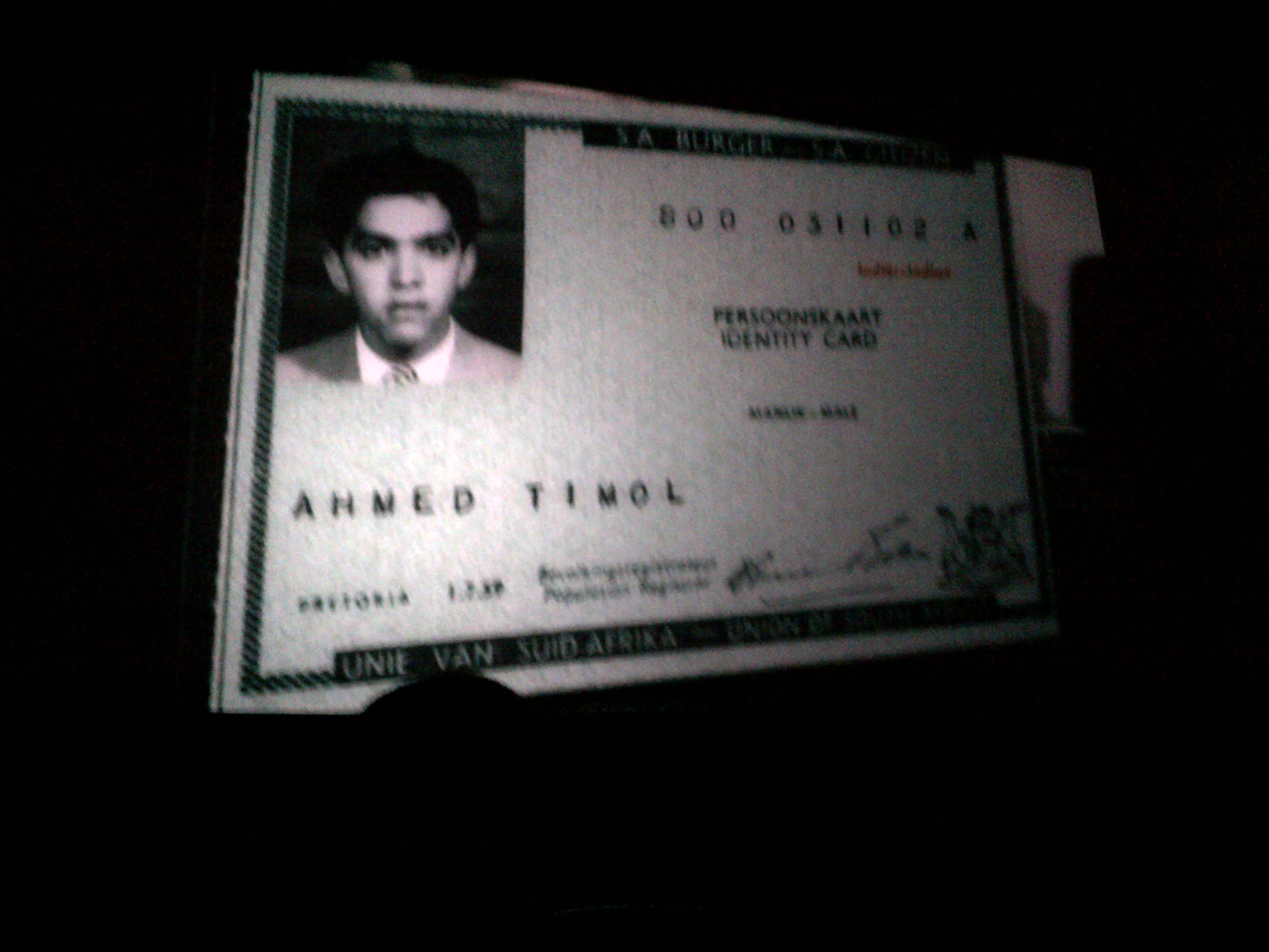 Ahmed Timol's ID document