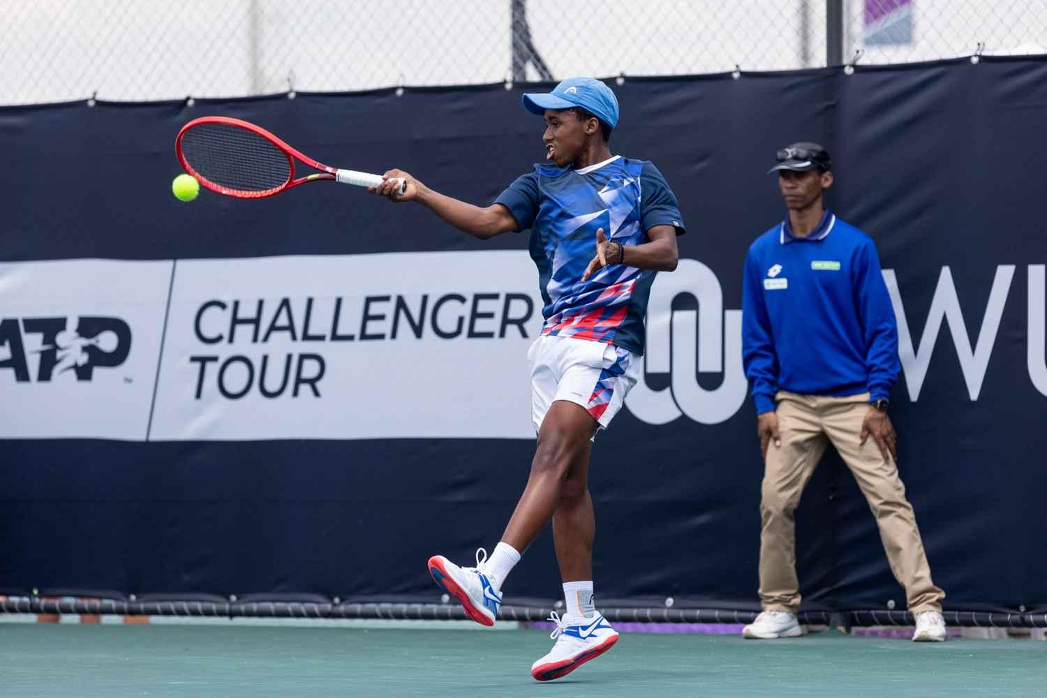 South African teen sensation Kholo Montsi in action at the Potch Open, an ATP Challenger 50 at North West University, Potchefstroom in March 2020. Picture Credit: Tennis South Africa